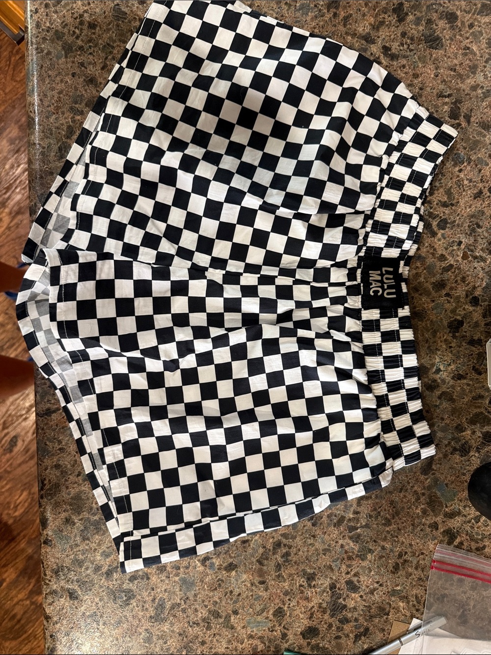 Lulu Mac Black and White Checkered Women’s Shorts
